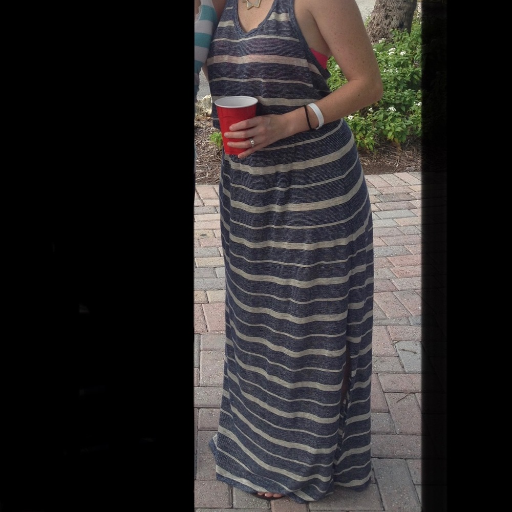 Madewell Striped Jersey Maxi Dress Large